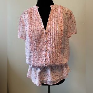 Pretty Polka Dot Short Sleeve Blouse